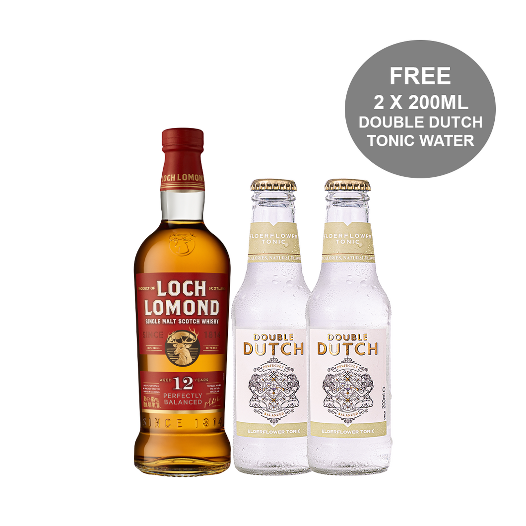 Loch Lomond 12 Years Whisky + 2x Double Dutch Tonic Water